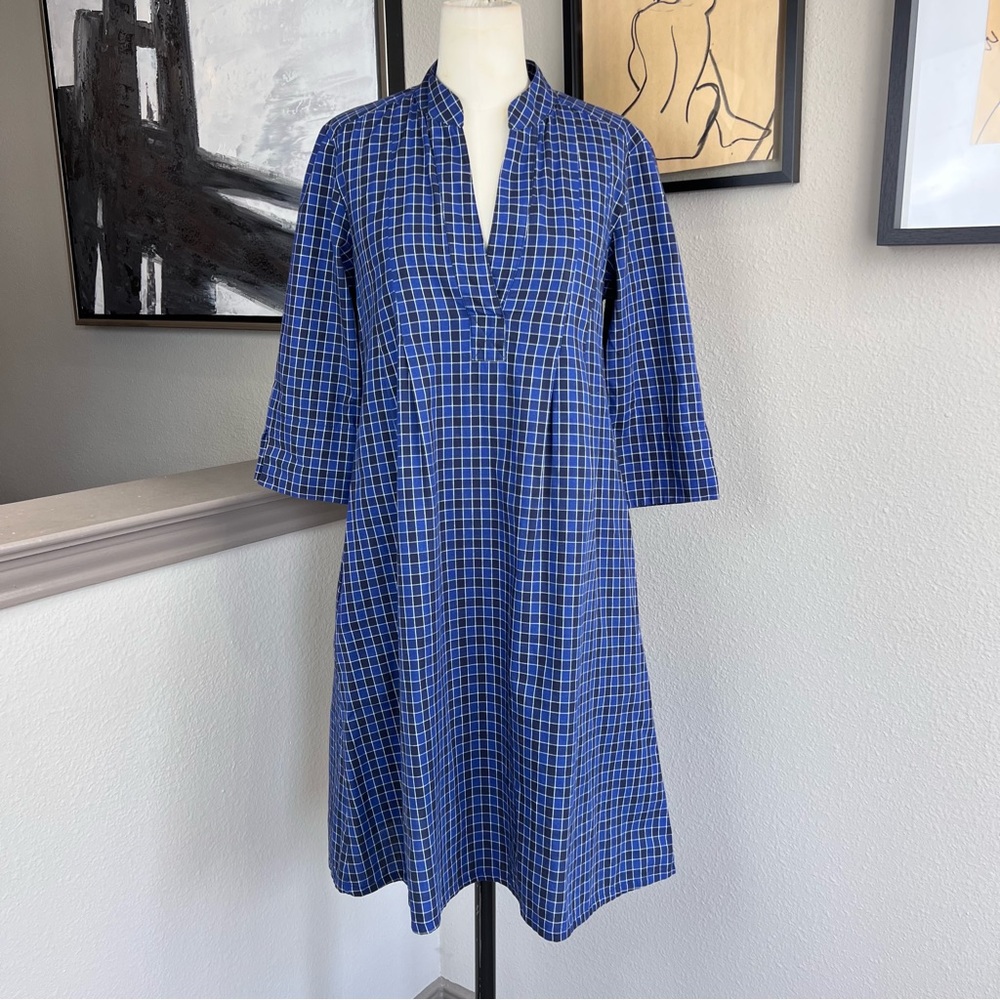 SBJ AUSTIN blue black check Ellen dress